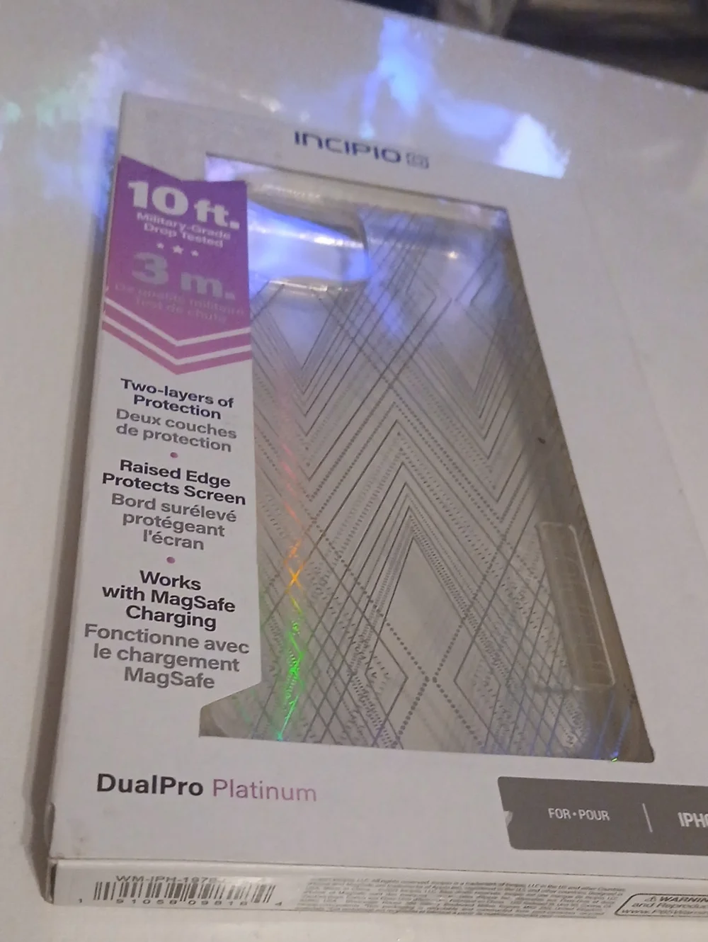 Incipio DualPro Platinum Clear/Platinum Patterned Phone Case